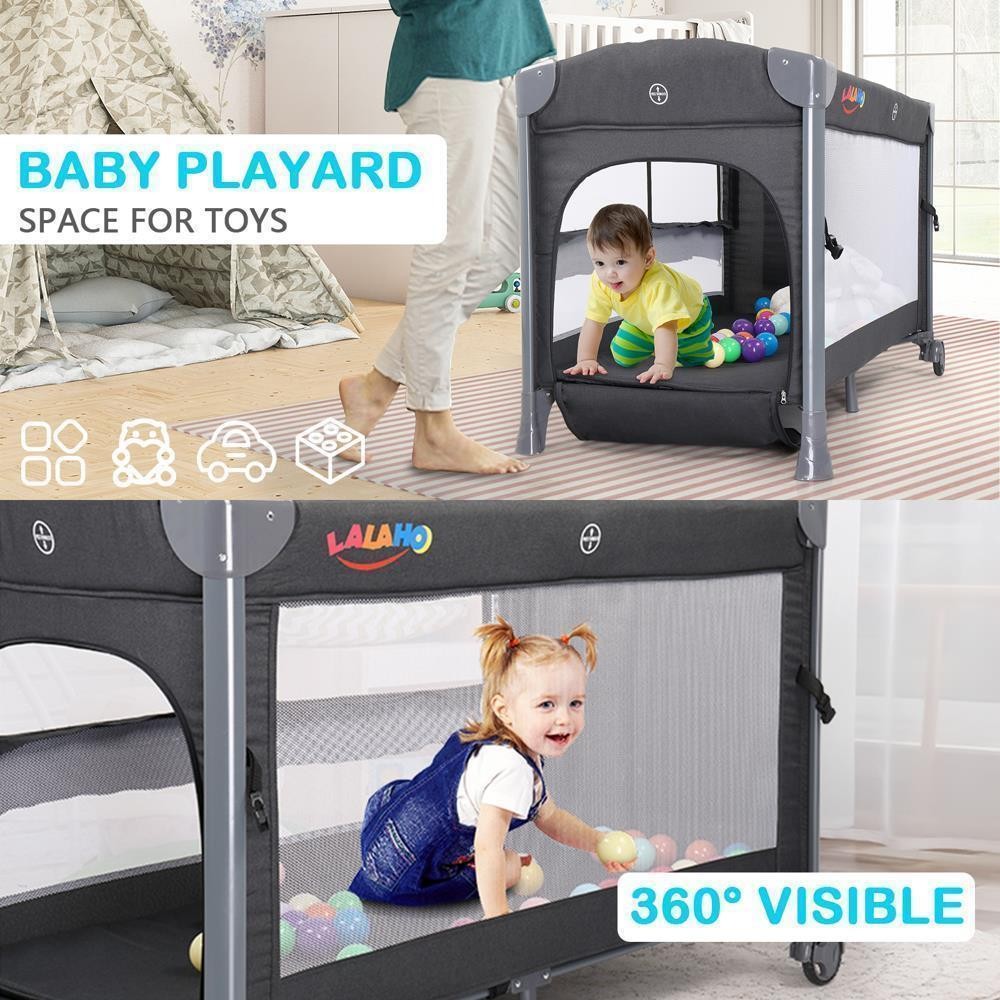 Foldable 3 in 1 Baby Bassinet Bedside Sleeper for Baby with Wheels and Mattress