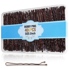 Premium 400 Pcs Brown Bobby Pins, 2 Inch, Secure Hold with Storage Case