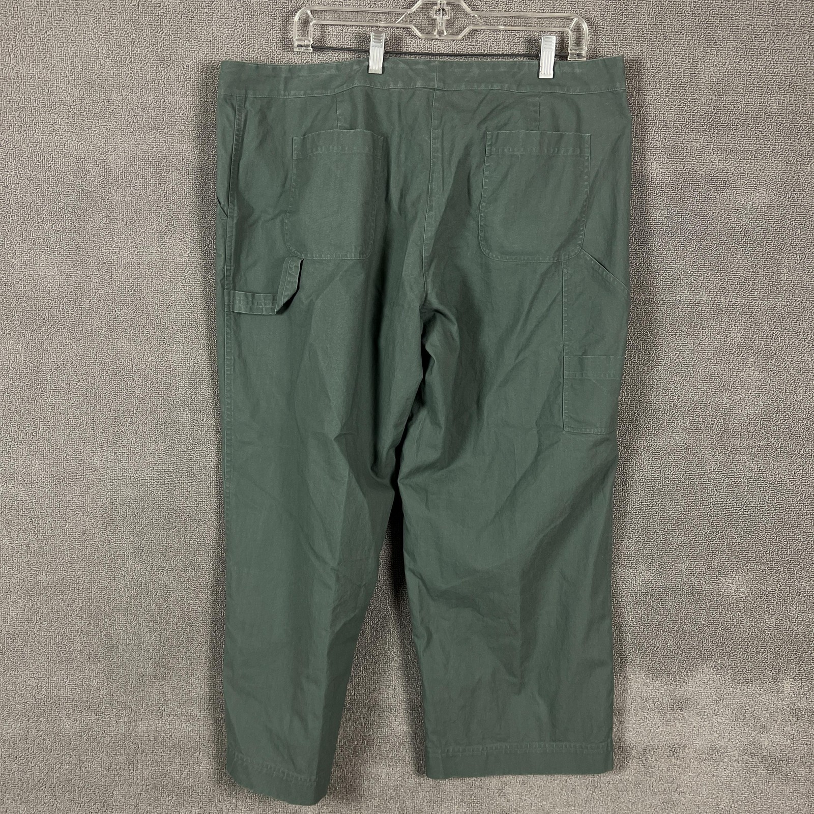 Eileen Fisher Pants Womens XL Green Sailcloth Cropped Carpenter Utility