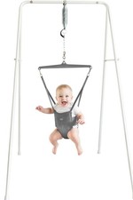 Jolly Jumper Classic Baby Jumper with Stand - Adjustable Height, Grey, 28lb Max