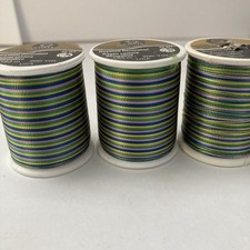 3 Spools Coats and Clark Machine Thread Multicolor Decorative Sewing Rayon