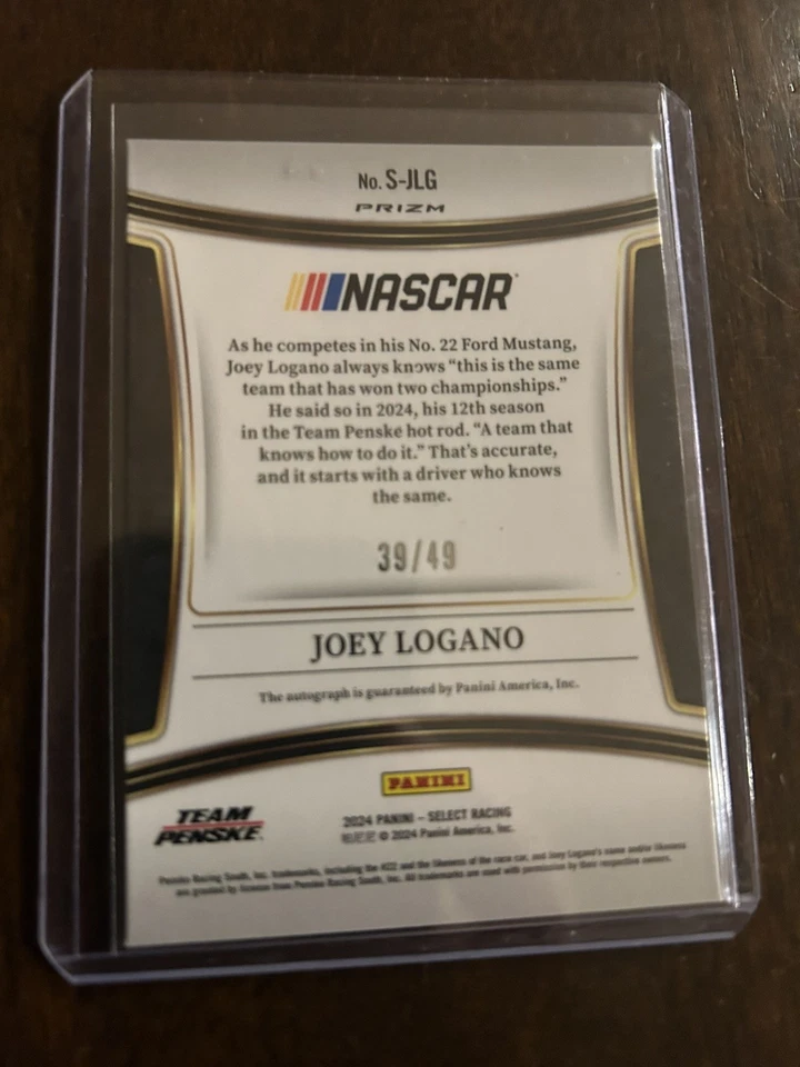 Panini Select 2023 azul - Joey Logano automático/49 Foto 2 de 2