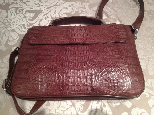 GENUINE CROCODILE LEATHER 100% BRIEFCASE LAPTOP BUSINESS BAG NEW - Picture 3 of 13