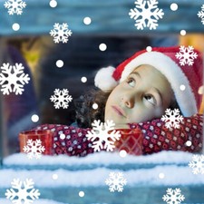 Winter/Holiday Snowflakes--Stickers/Decals for Walls, Windows ETC White w/Dots 