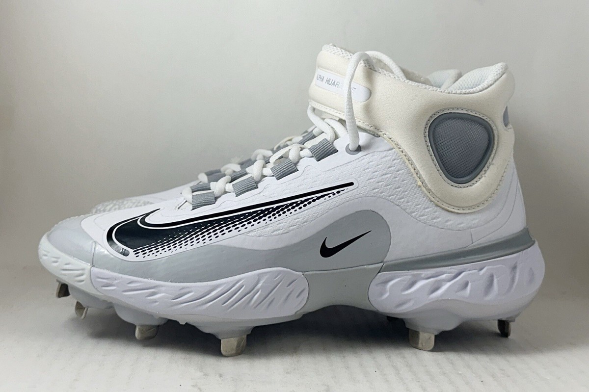 Nike Alpha Huarache Elite 4 Mid White Baseball Cleats FD2744