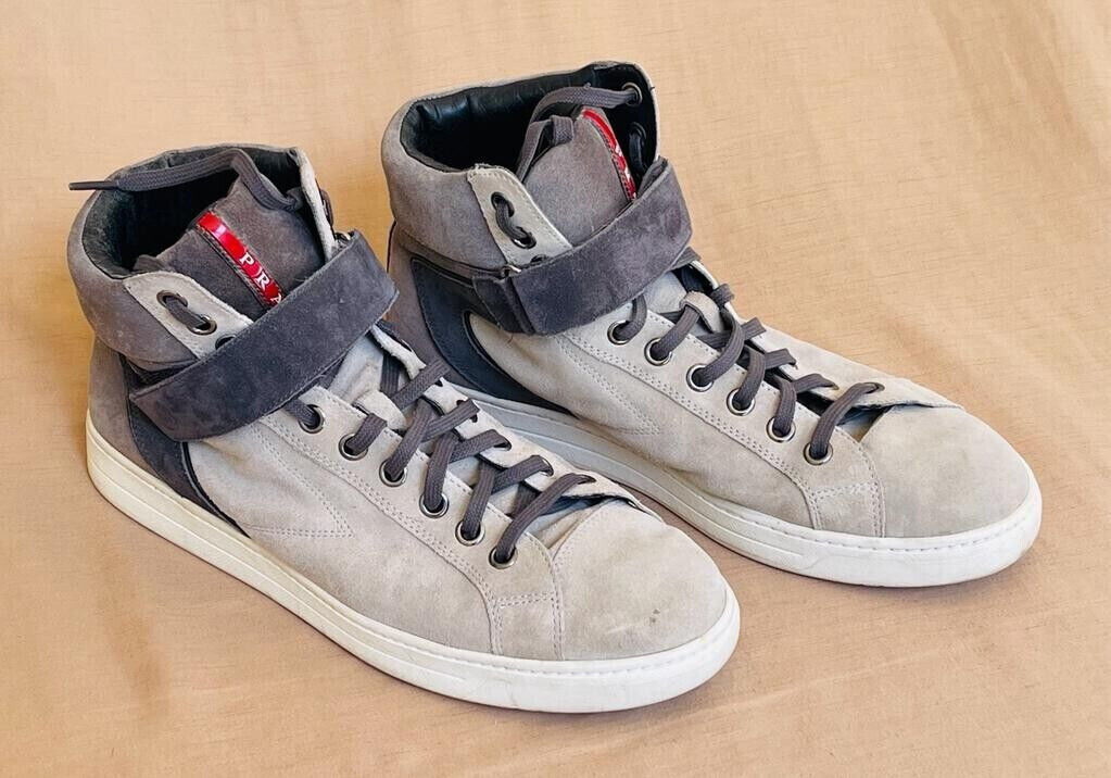 Prada Boots Men's size 9 or US 10 shoes sneakers Grey Suede Prada Boots Men's size 9 or US 10 shoes sneakers Grey Suede