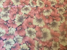 Fall Colored Flowers on Cotton Fabric 44" Wide x 36 " long