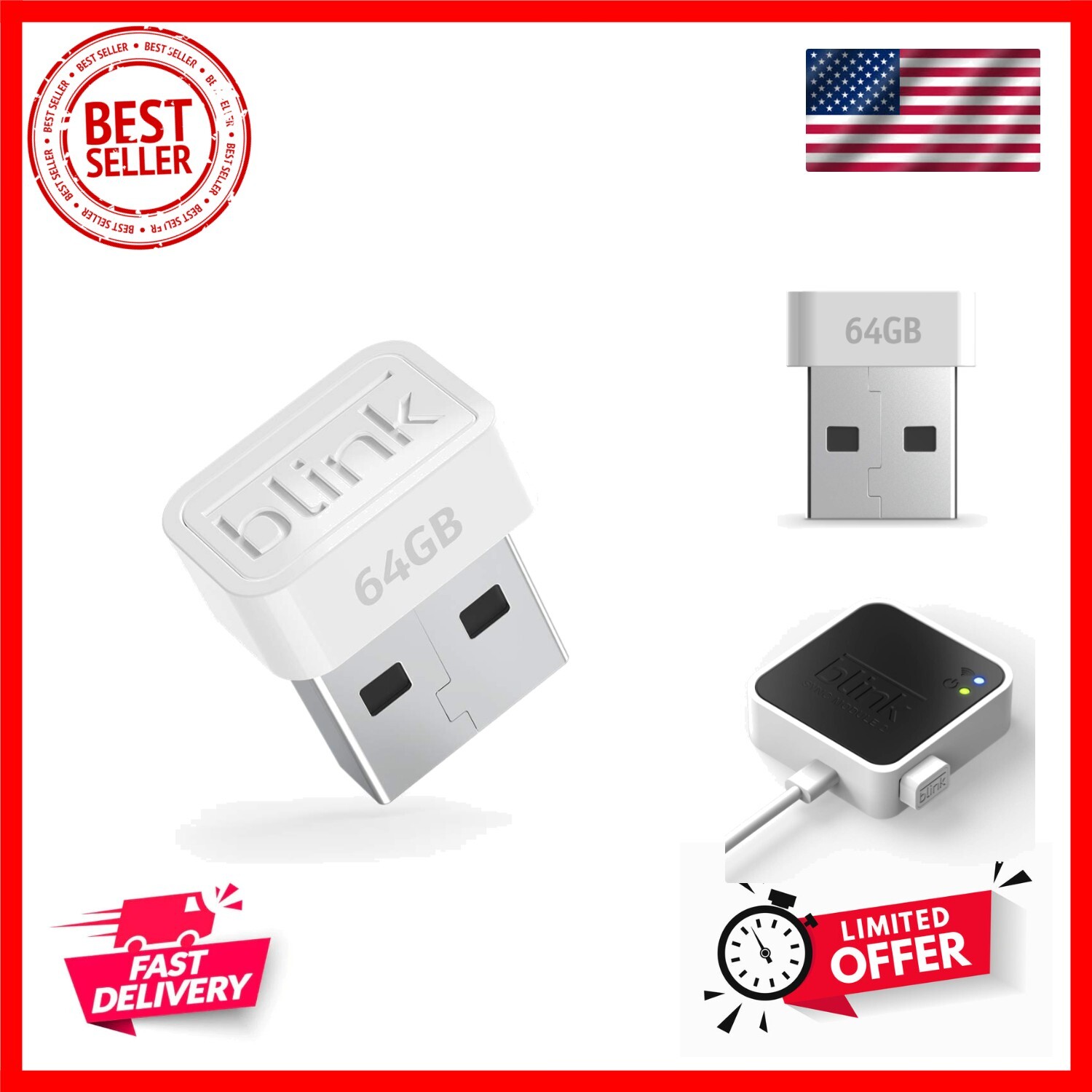 USB flash drive for local video storage with the Sync Module 2-image