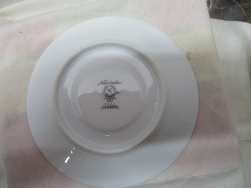 LOT of 6 Noritake China Savannah 6 " CUP SAUCERS Platinum Rim Plate 2031 Floral - Picture 12 of 16