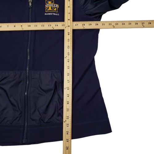 La Salle Explorers Basketball Warmup Jacket Full Zip Mixed Media Womens XL Navy - Picture 11 of 12