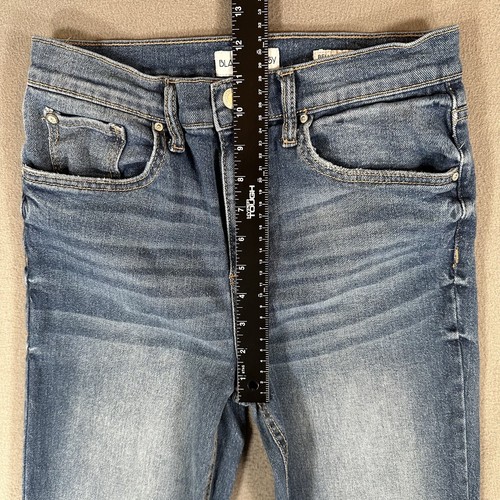 Black Daisy Jeans Womens 5/27 Blue Bella High Rise Straight Crop Raw Hem EUC - Picture 10 of 18
