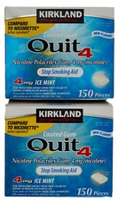 Kirkland Signature Quit 4 mg Gum Ice Mint Nicotine Stop Smoking Aid 300 Pieces