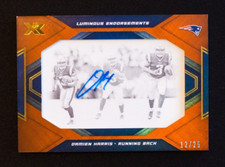 2019 Panini XR - Damien Harris - Rookie Auto Luminous Endorsements Orange /25