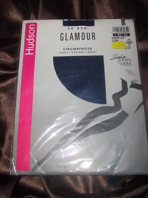 Hudson GLAMOUR transparente Glanz Nylons Strumpfhose Gr. 40-42 MARINE 20 den OVP