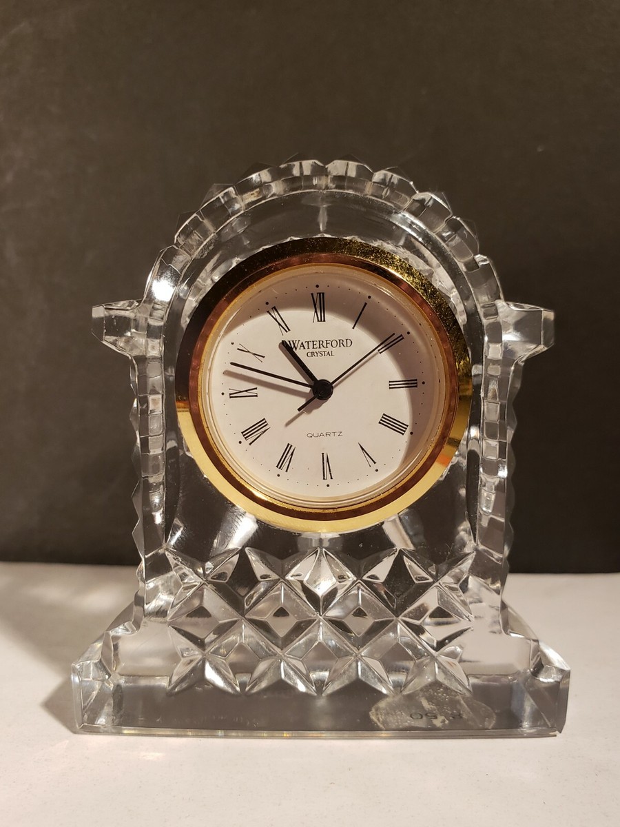 Waterford Crystal Small Mantle/Desk Clock with new battery