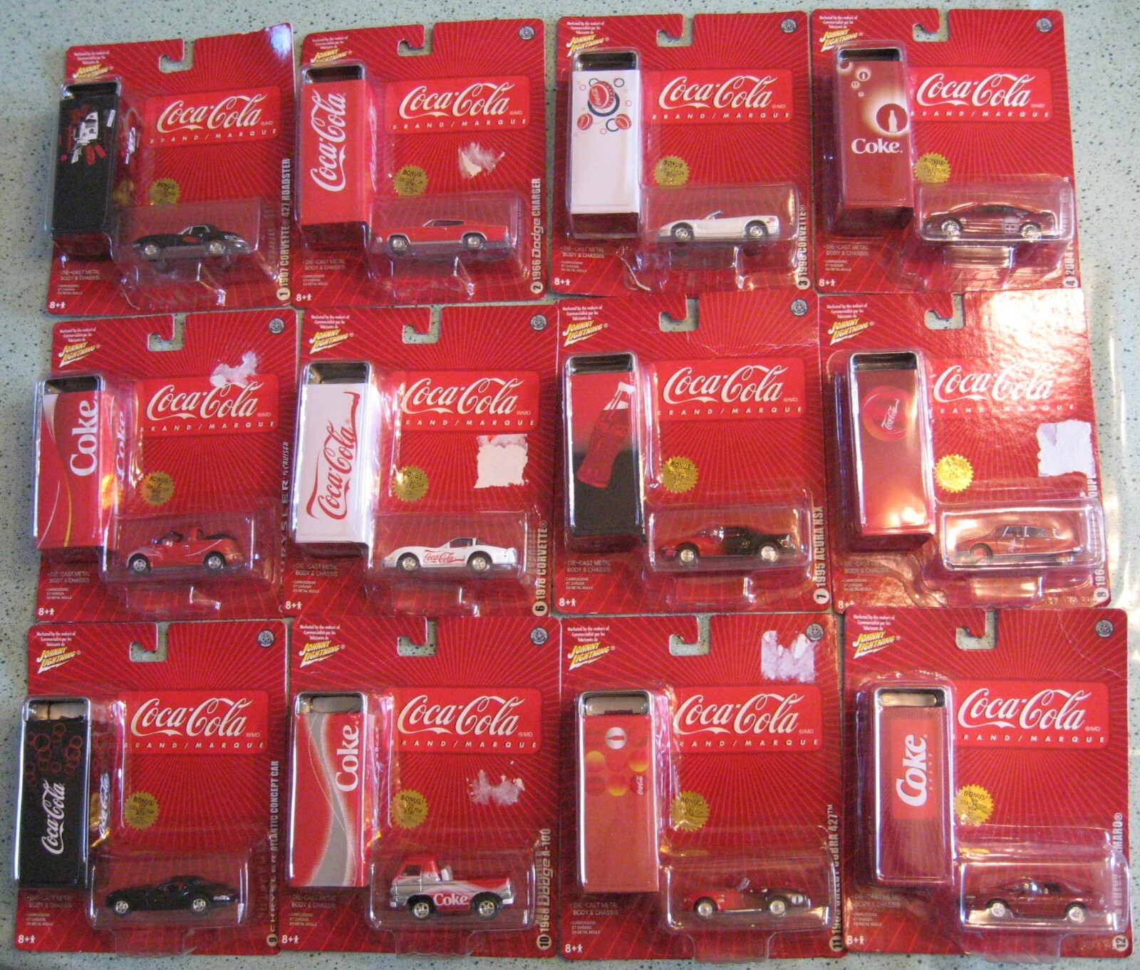 JOHNNY LIGHTNING 1/64 SCALE DIE CAST CARS w Tin Coca-Cola Collection PICK YOURS