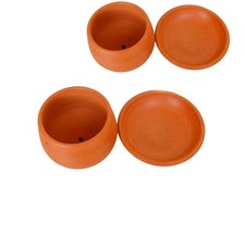 Home Table Décor Handmade CLAY CACTUS Indoor Flower Vase with Plate & Plant Pots