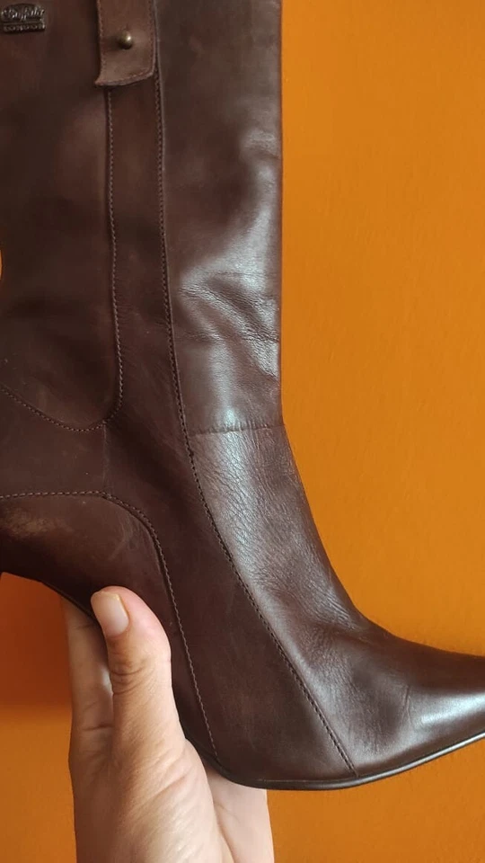 Buffalo London женщин коричневый кожаный ботинки каблуках сделано в Бразилии размер США 8,5 - Изображение 4 из 4