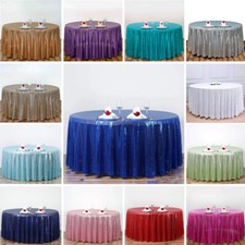 132-Inch Sequin ROUND Tablecloth Dinner Wedding Linens Party Booth Decorations