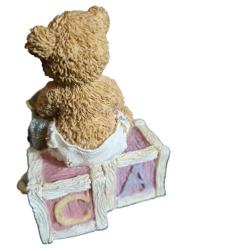 Boyds Bears Baby Figurine "B" Block Pacifier Blanket Resin Bear w/ Box Retired - Picture 4 of 5