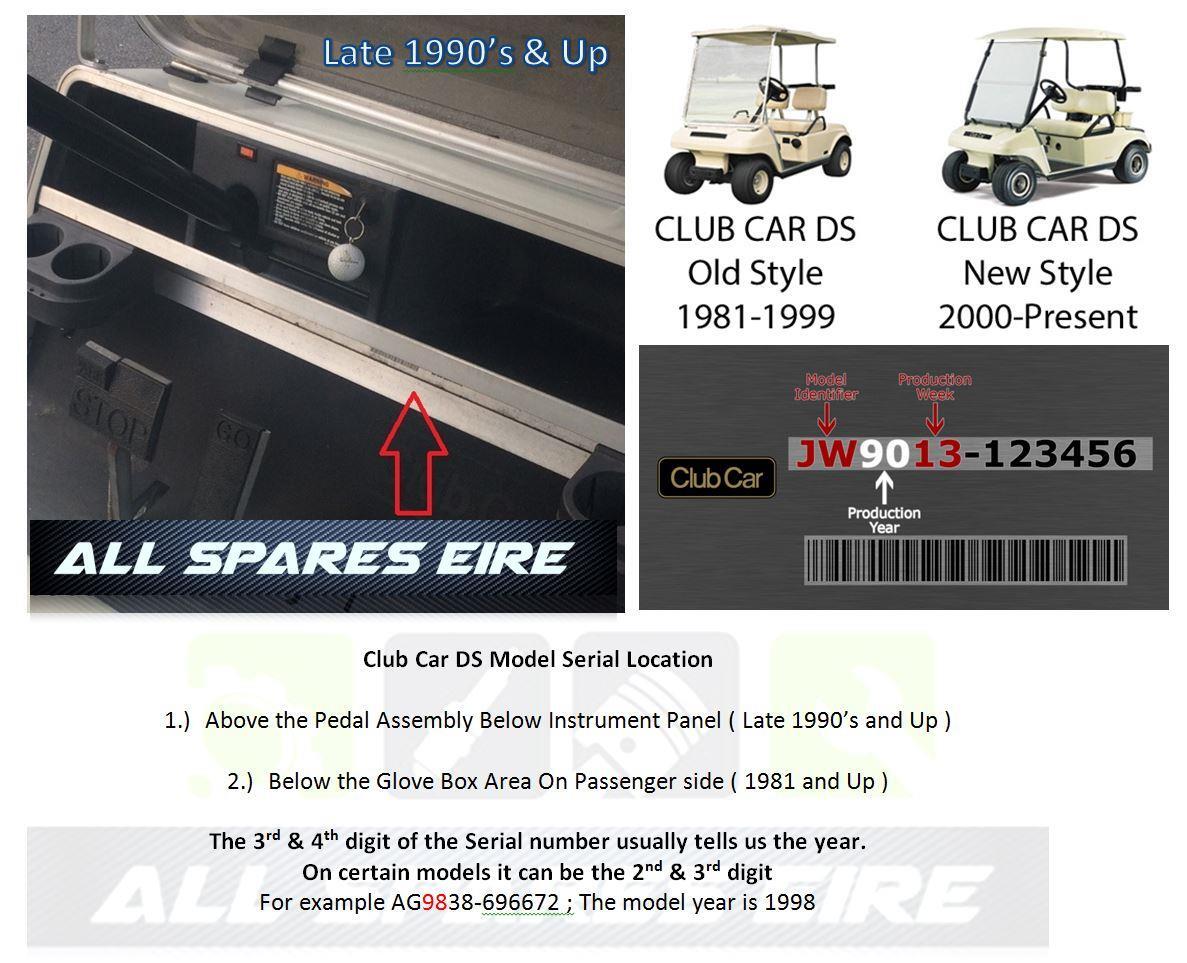 CLUB CAR GOLF BUGGY BRAKE SHOES 1995 UP DS & PRECEDENT PETROL