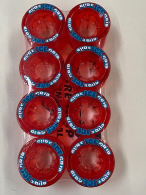 Sure Grip ICE indoor speed roller skating wheels Clear Red 62mm 93a