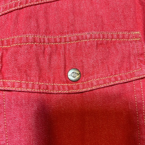 Harley Davidson Women's Shirt Small Red Denim Western Snap Front - Picture 5 of 10
