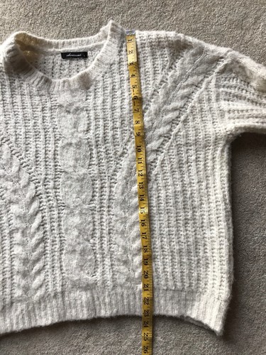 OLIVACEOUS Oversized Loose Cable Knit Acrylic Nylon Wool Blend ‘90s Boxy Style - Picture 10 of 12
