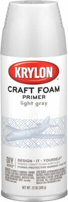 Krylon K05055007 Craft Foam Primer Aerosol Paint, 12 Ounces, Light Gray