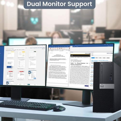 Dell Desktop Computer PC Intel i5-8th 32GB 240GB SSD, 500GB HDD WiFi Win10 Pro - Picture 6 of 7