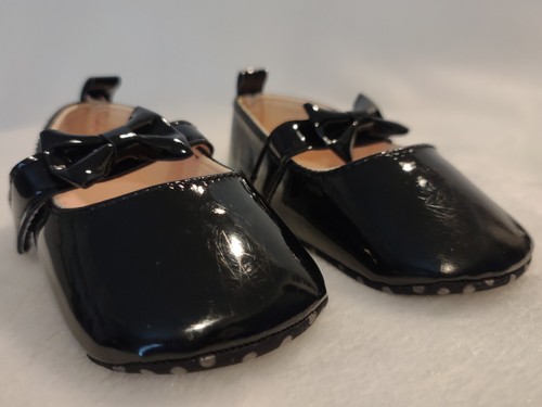 Babys Black Dress Shoes Size 3 Soft Soles Mary Jane Shoes - Picture 7 of 11