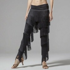 Womens Dancewear Pants Trousers Latin Rumba Cha Samba Belly Dance Tassel