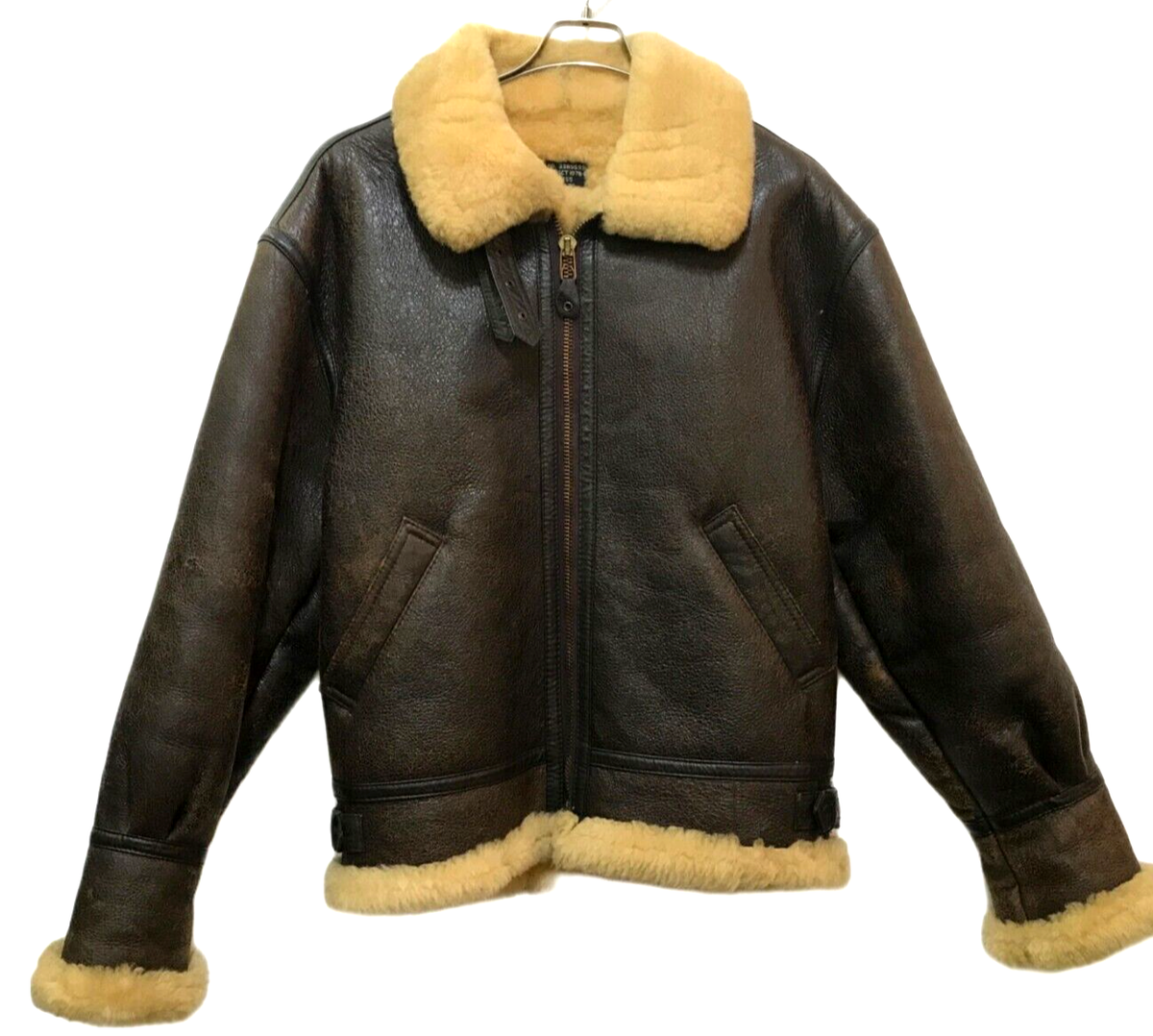 AVIREX　TYPE　B-3 AVIREX Type B-3 Leather Flight Mouton Bomber Jacket brown size 42