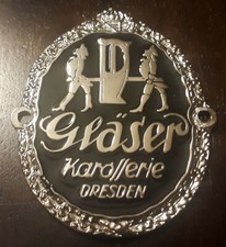 Plakette Karosserie Gläser Vorkriegs Emblem für BMW / Opel 6 / Horch / Ford 