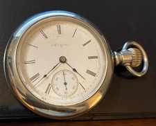 Antique 1902 Elgin Silverode Case Sidewinder Pocket Watch