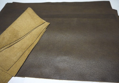 Grainy soft Leather panels 6 Pieces Medium Brown 10.25" x 24" first Quality. - Picture 5 of 5