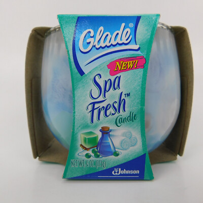 VTG Glade Candle Scents SPA FRESH CANDLE - 4 oz 2002 SC Johnson NEW OLD STOCK