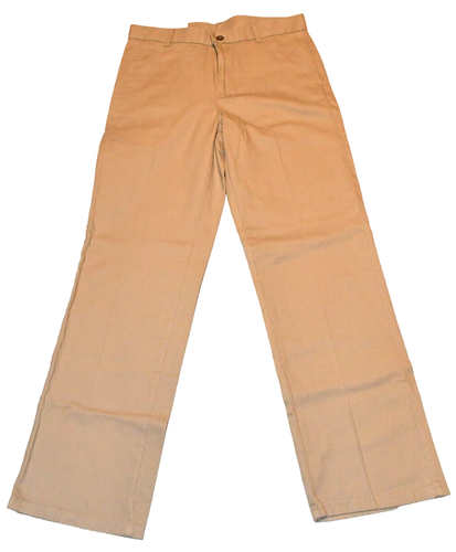 NWT IZOD Khaki Pants Boy's 18 Regular Flat Front Adjustable Waist 100% Cotton