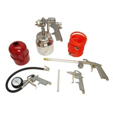 5 Pc Air Compressor Tool Kit Tire Inflator Spray Gun Duster Hose Set
