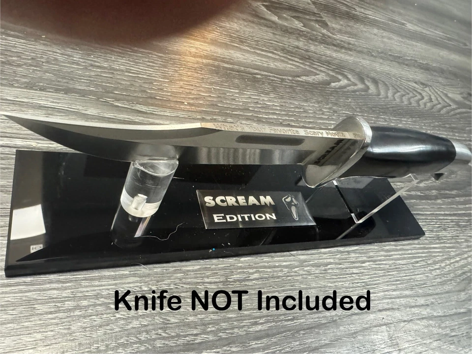 Soporte de exhibición de cuchillos SCREAM soporte de estante con placa grabada! Foto 3 de 4