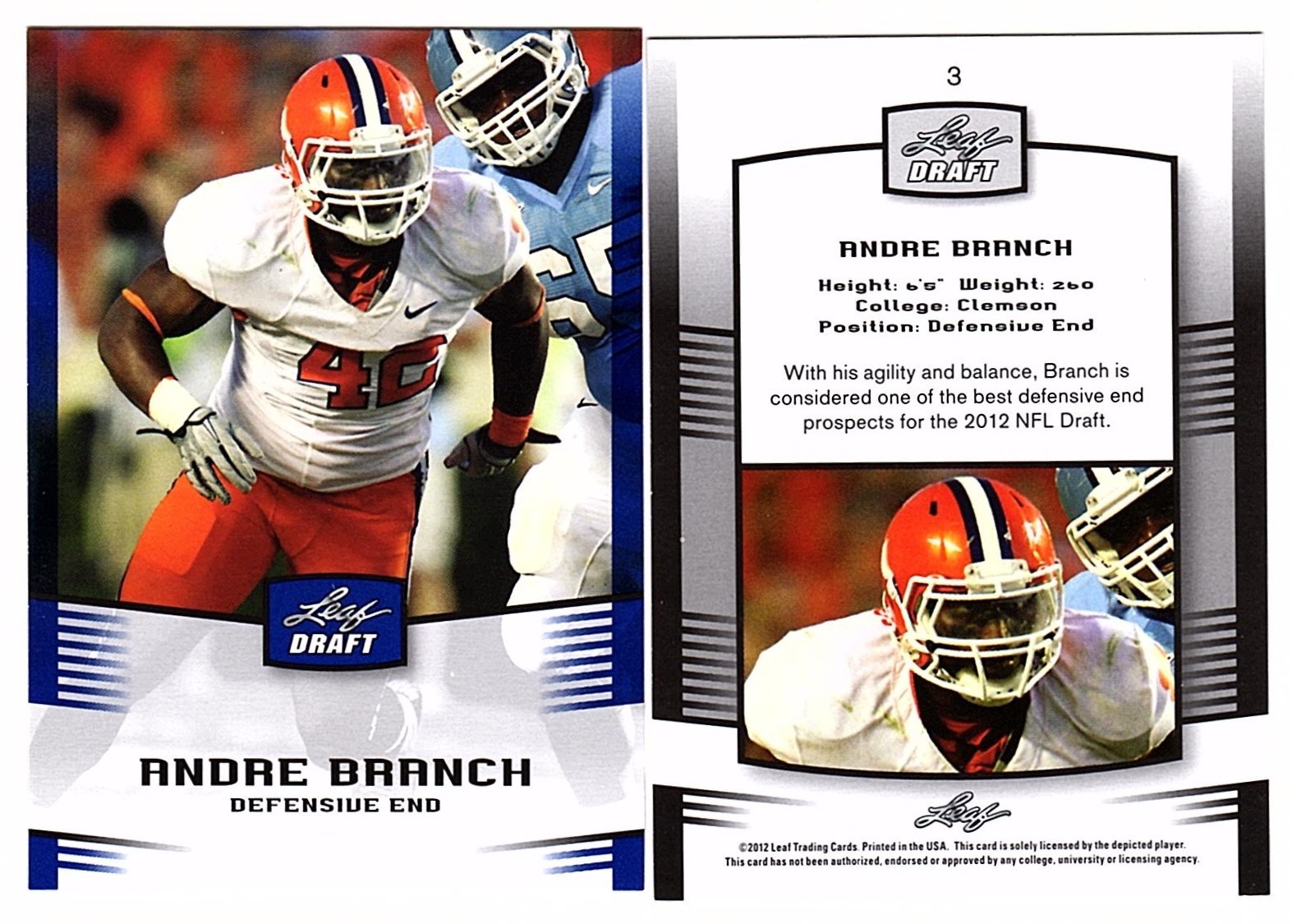 2012 Leaf Draft Football Singles in Blue **Pick your Card**