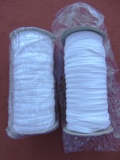 WHITE BRAIDED ELASTIC  2 ROLLS  1/4" WIDE x 144 YARDS EACH  BRAND NEW