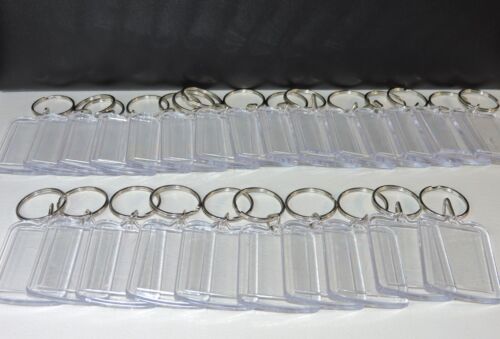 Qty. 25 Keychain Clear Acrylic Blank Rectangle Keyring Photo Picture