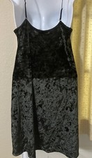 Victoria  s Secret Emerald Black Crushed Velvet Teddy Tank Top Mini Dress S/XS
