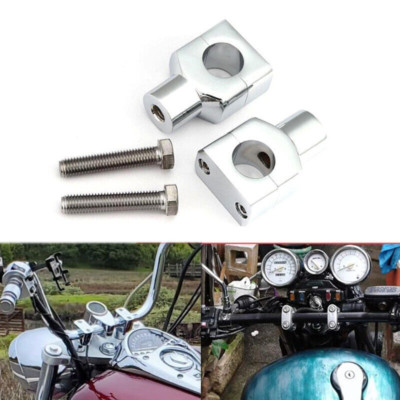 Handlebar Mount Clamp Risers Fit 1'' Hander For Harley Sportster Softail Touring