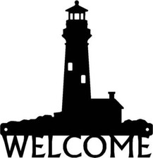 Lighthouse Welcome Sign - Made in America - Outdoor Decor