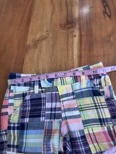 Old Navy Patchwork Shorts Long Bermuda Vintage Y2k Plaid Madras Cotton Preppy 6 - Picture 4 of 8