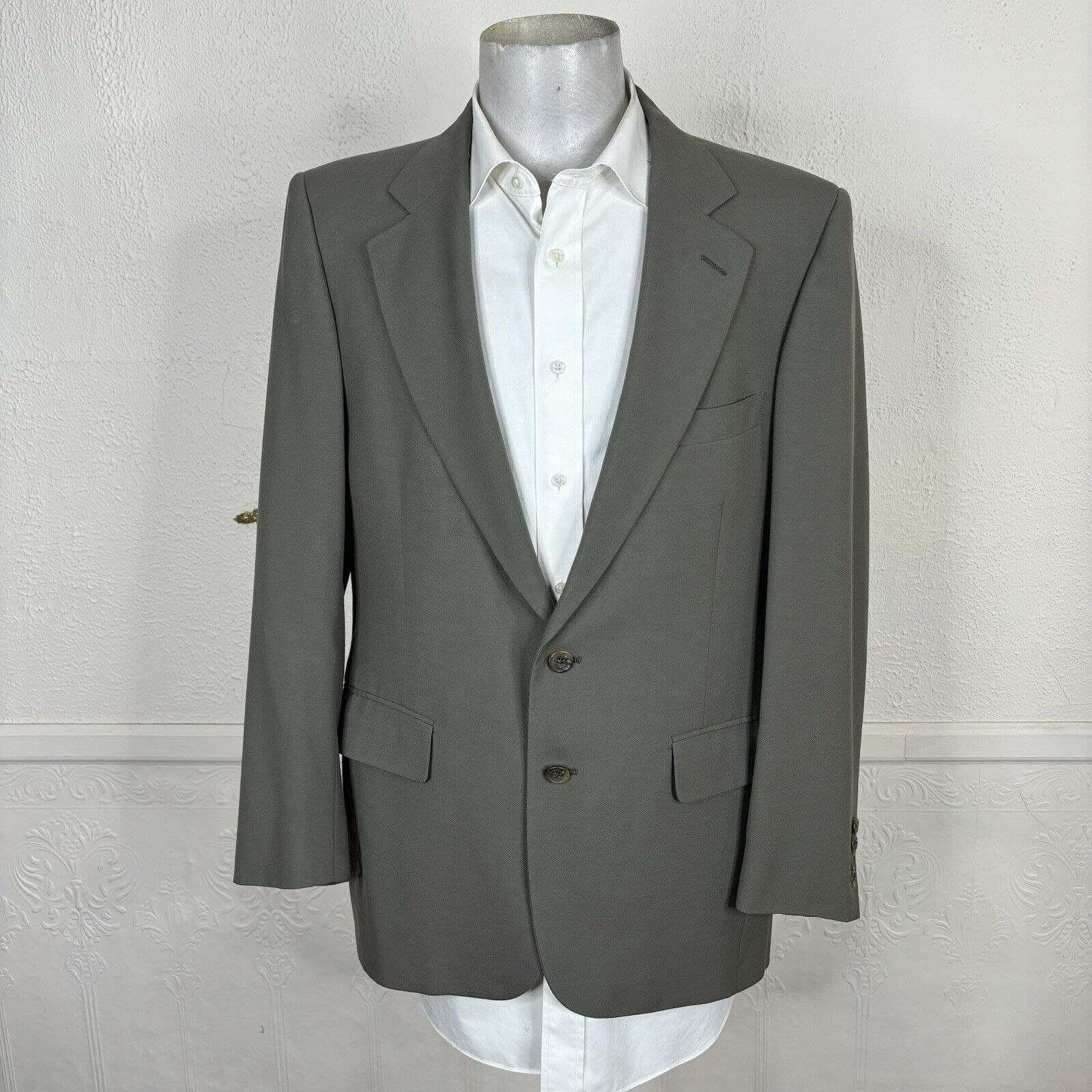 Geoffrey Beene Blazer Jacket Mens 40R Olive Green… - image 3