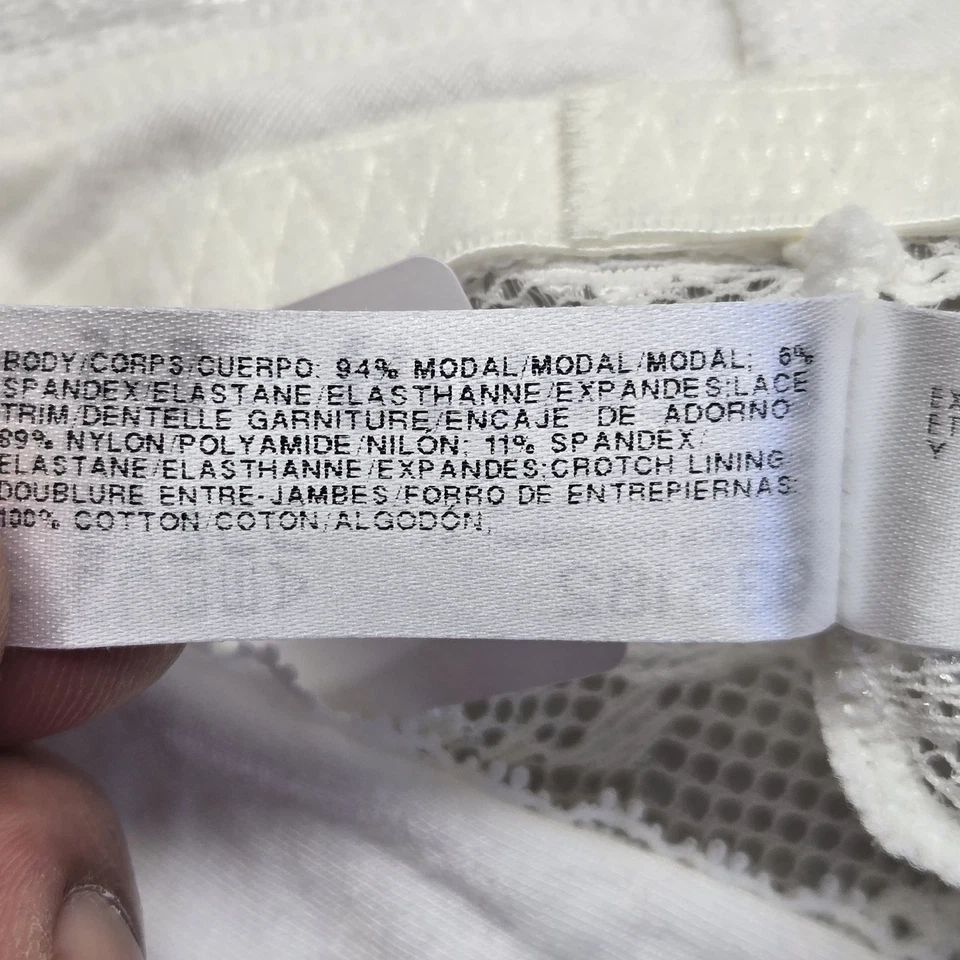 Sujetador Btempt'd Mujer M Blanco Bralette Inalámbrico Encaje Mezcla Tela Correa Foto 4 de 4