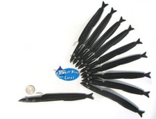 Almost Alive Lures Soft Plastic Sand Eel 7.5" Black with Hook 10 Pack